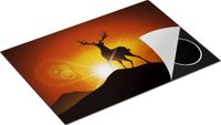 Chefcare Inductie Beschermer Hert op een Berg - Abstract - Silhouet - 75x50 cm - Multicolor