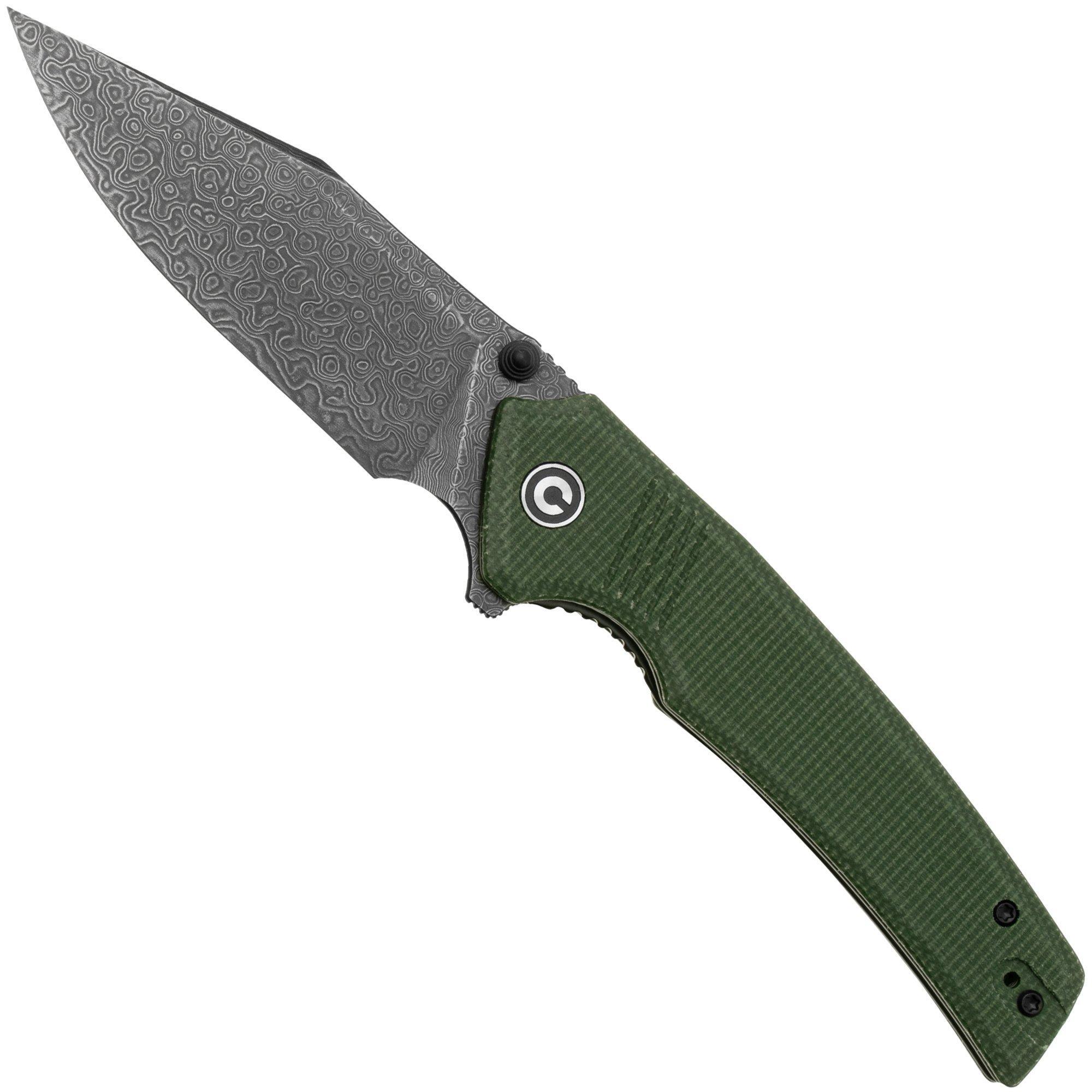 Civivi Civivi Tranquil C23027-DS1 Damascus, Green Canvas Micarta, zakmes