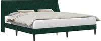 vidaXL Bedframe met hoofdeinde, donkergroen, 180 x 200 cm, fluweel