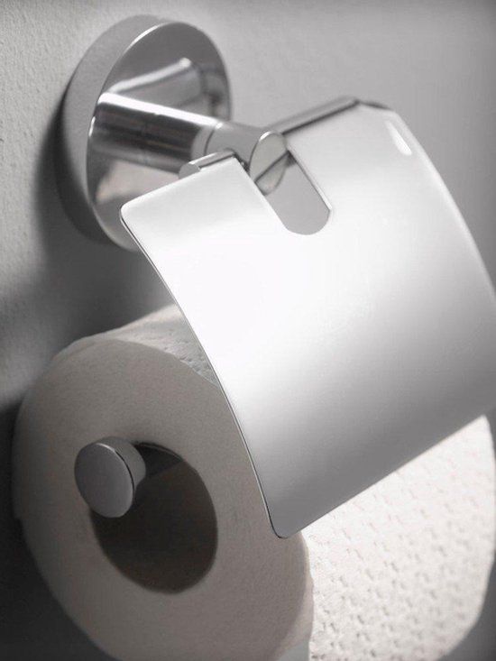 Aqualux Haceka Pro 2000 Toiletrolhouder met klep chroom 1190860