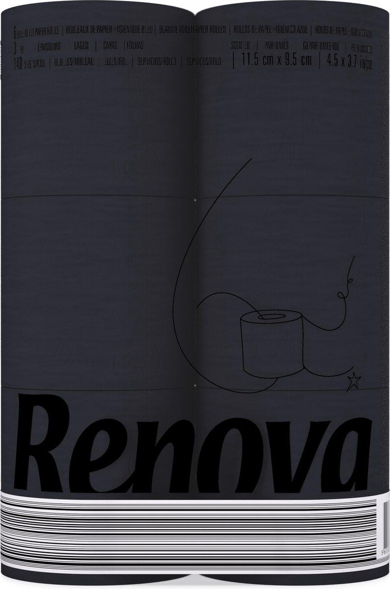 Renova Zwart toiletpapier - 5601028009218