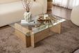 Hanah Home AZRA Salontafel van gehard glas - Naturel en transparant