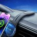 Azomor® Support de voiture magnétique avec chargeur sans fil pour iPhone et appareils Qi - Noir