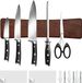 HOSHANHO Magnetische messenhouder, 25 cm, hout, bruin