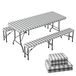VOUNOT Tafelkleed biertentgarnituur set van 3, elastisch, rechthoekig, tuintafelkleed, outdoor, geschikt voor biertafel en bierbank, afwasbaar, weerbestendig