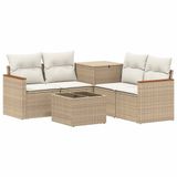 vidaXL Bank 2 zitplaatsen Beige et Crème Polyrattan et Acier