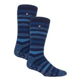 HEAT HOLDERS 2 Pack Pantoufles Homme Chaussettes avec Grippers Hiver Antidérapant Chaussettes Cosy | Chaussettes Chaudes en Polaire