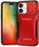 Selected by GSMpunt.nl Hoesje Geschikt voor Apple iPhone 16 | Back Cover met Camera Slider | Schokbestendige Case | Camera Cover | Stevig | Rood