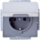 Busch-Jaeger ABB Busch-Jaeger Pure Roestvrij Staal Wandstopcontact