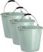 Plasticforte Emmers - 3x stuks - met schenktuit - 9 Liter - groen - schoonmaakemmer