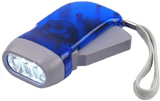 Doodadeals Doodadeals® | Knijpkat Zaklamp Dynamo | Knijpkat Dynamo | Dynamo Zaklamp | LED Zaklamp | Oplaadbaar | 25 Lumen | Blauw