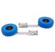 Roues antidérapantes pour bateau pneumatique/kayak - 2 roues arrière - Pneus EVA de 25 cm - Capacité de charge 150 kg - Acier inoxydable/plastique - Axe 40 cm - Support 15 x 8,5 cm - Bleu