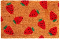 Merkloos Deurmat kokos - aardbeien - 60x40 cm - antislip