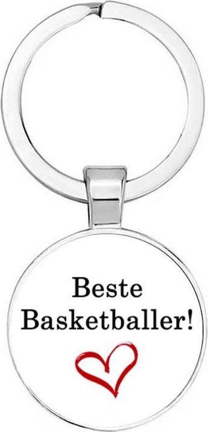 Akyol Basketbal Sleutelhanger - Unisex - Wit/Zwart