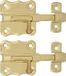 AMIG schuifslot/plaatgrendel - 2x - staal - 5 x 4.8 cm - messing afwerking - zilver - deur - poort
