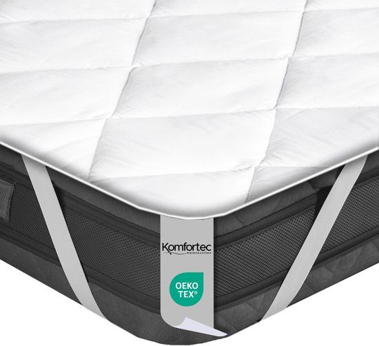 Komfortec Matrasbeschermer 200x200 cm - Microvezel - Ademend - Gewatteerd - Wit