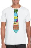 Bellatio Decorations Shoppartners Bv Pensioen t-shirt met stropdas heren wit XL