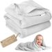 Medi Partners Mousseline babydeken, 75 x 100 cm, deken voor kinderen, pasgeborenen, 100% katoen, als cadeau voor geboorte, multifunctioneel, dubbelzijdig voor kinderwagens (grijs)
