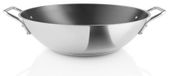 Wok, 32 cm, acier inoxydable, antiadhésif, adapté à tous types de cuisinières, lavable au lave-vaisselle