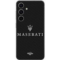 Samsung Galaxy S25 MASERTATI BLANC FOND CARBONNE Maniacase