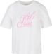 Miss Tee Girl Gang Wording Dames T-shirt - Wit - Maat L