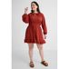 GREAT LOOKS jurk met textuur roodbruin