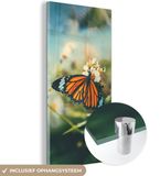 MuchoWow® Glass Painting 60x120 cm - Acrylic Glass Painting - Butterfly - Flowers - Garden - Photo on Glass - Paintings