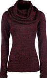 Black Premium by EMP Rood-zwarte trui met coltrui en veterdetail - Dames - XL