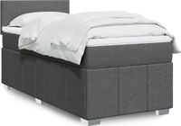 Maison Exclusive - Sommier à lattes de lit avec matelas Gris foncé 100x200cm Tissu
