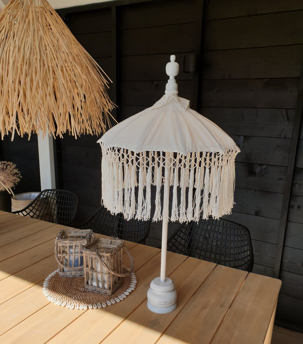 Migo Styling Tafelparasol Bali Franjes Wit