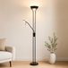 Milton & Oldbrook Lampe sur pied avec lampe de lecture Brescia Noir