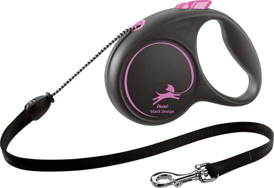 FLEXI | Flexi Rollijn Black Design Cord Roze