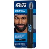 Just for Men 1-dag-baard- en wenkbrauwverf, baard en wenkbrauwen mannen, tijdelijke kleur, voor een voller, goed gedefinieerd uiterlijk, tot 30 toepassingen, zwart