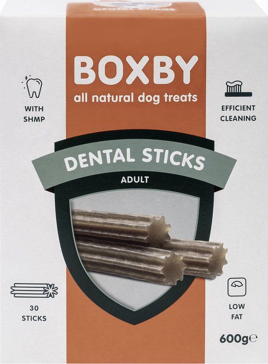 Boxby Dental Sticks Adult Medium Monthpack - Hondensnacks - Kip - 600 g - 30 stuks