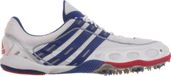 Adidas Laufschuhe mit Laufspikes für 1.500m-10.000m Distanzen, maximale Dämpfung, Weiß/Blau/Rot