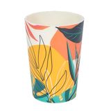 HOME DECO FACTORY KA0481 Multicolor tropical design reusable plastic cup, ideal for parties and events, light and durable, easy to clean, 25Cl