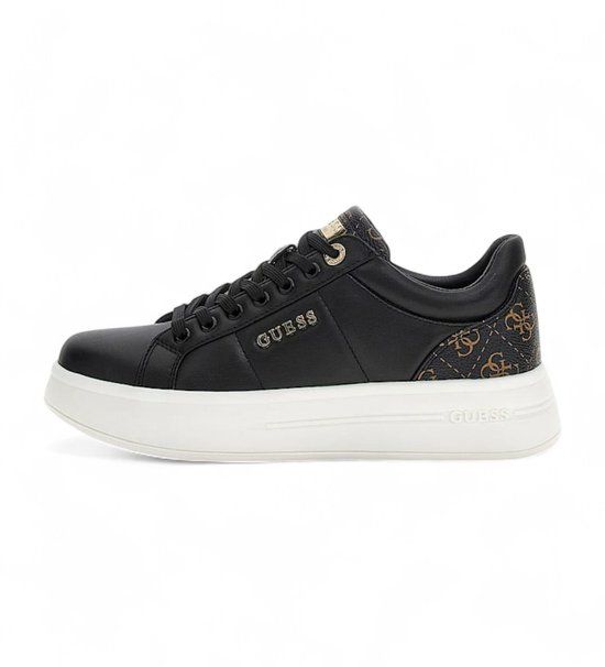 Guess Welli slipper in zwart echt leer