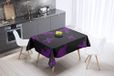 Bonamaison Tafelkleed, Anti-Mold, Sneldrogend, Waterdicht, 100% Polyester Tafellaken, Paars, zwart, 140 x 140 Cm