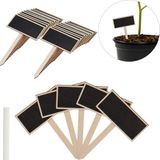 Relaxdays Plantenstekers - set van 24 - 14x9 cm - Hout - Naturel
