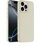 ShieldCase siliconen back cover met magneet geschikt voor iPhone 15 Pro Max hoesje - TPU / siliconen backcover - telefoonhoesje speciaal voor magnetische accessoires - hoesje met camera cover (beige)