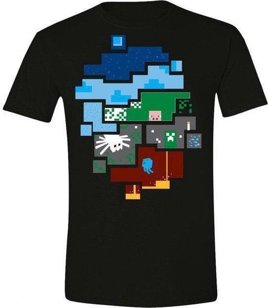 Minecraft - World of Kids Minecraft Tee - 152 - Zwart - Jongens en meisjes - T-shirt