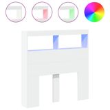 vidaXL Hoofdbordkast met LED-verlichting, Wit, 100x17x102 cm