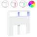 vidaXL Hoofdbordkast met LED-verlichting, Wit, 100x17x102 cm