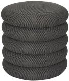 Home Deco Factory Poef/krukje Freya - stof - grijs - met opbergruimte - D37 x H44 cm