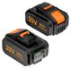 Worx set de 2 20V 5000mAh batteries pour outils Worx 20V