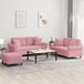 Maison Exclusive ensemble de canapé 3 pièces avec coussins, velours rose