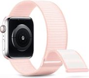 By Qubix - Nylon Sport Loop Bandje - Lichtroze - Geschikt voor Apple Watch 38-42mm