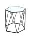HAKU Bijzettafel zwart metaal salontafel veiligheidsglas 5 mm - Maat: B 46 cm x H 46 cm x D 40 cm, Stijl: Modern