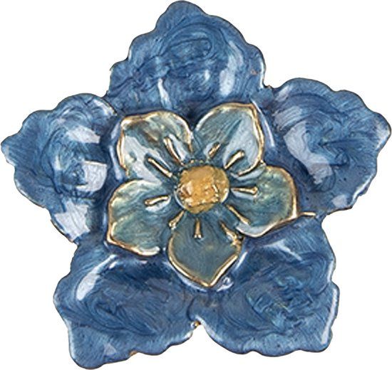 Clayre & Eef Deurknop Bloem 4x3x4 cm Blauw IJzer