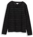Tom Tailor - Shirt met lange mouwen en glitterstrepen - Maat XXL - black stripe with lurex